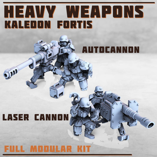 Heavy Weapons Squad - Kaledon Fortis Army, Sci-Fi Space Militia Soldiers by Print Minis