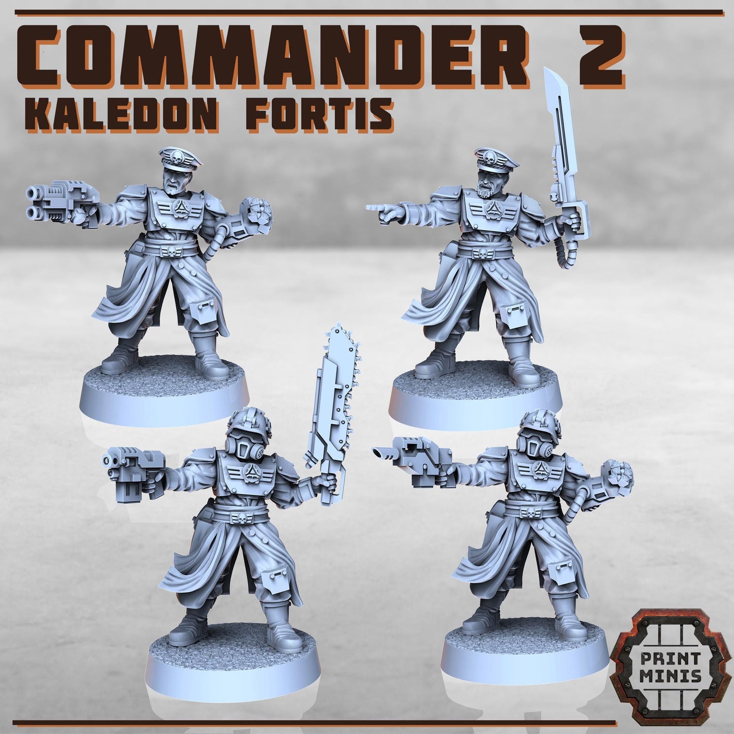 Commander Kit - Kaledon Fortis Army, Sci-Fi Space Militia Soldiers by Print Minis