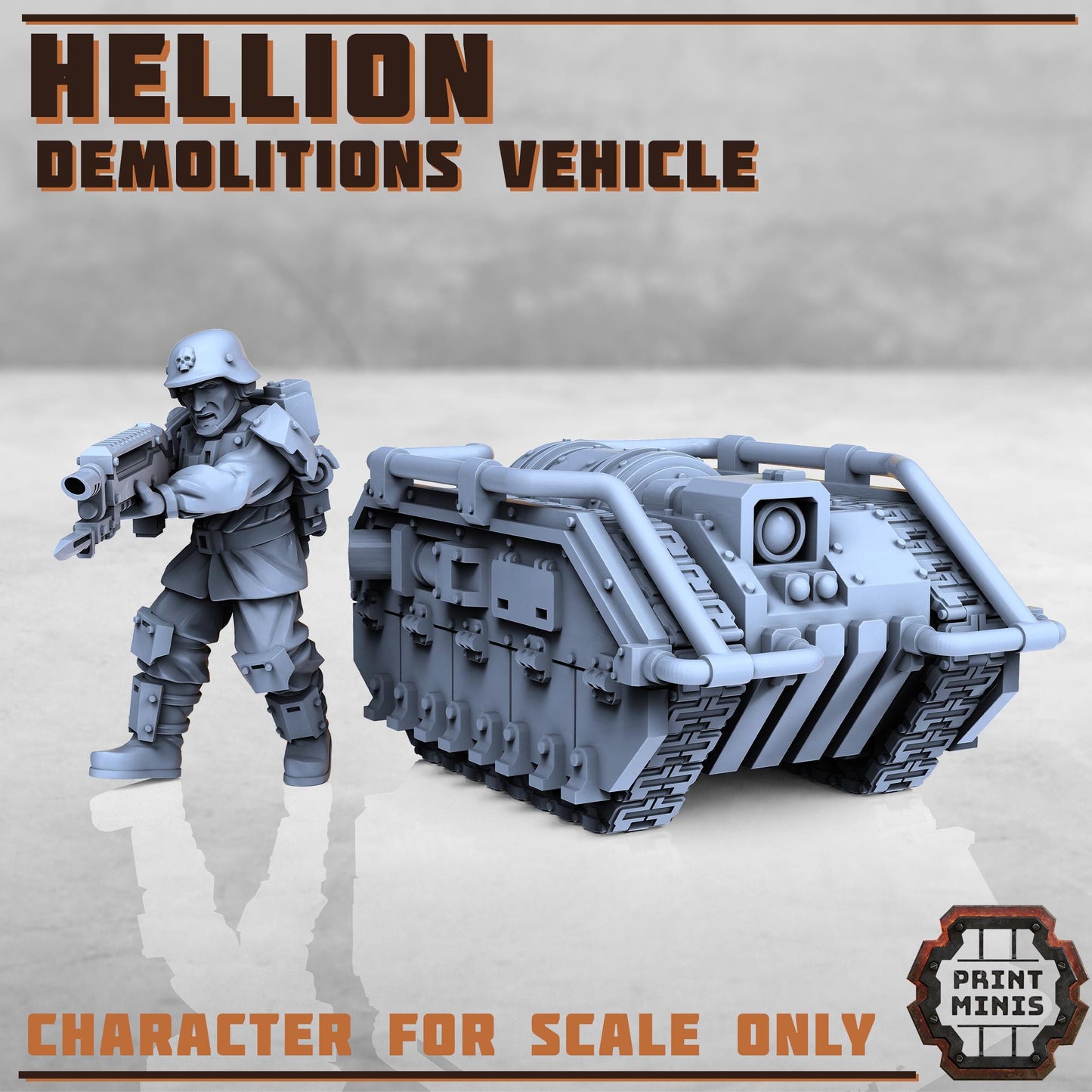 Hellion - Demolitions Vehicle and Remote Defence Vehicle - Kaledon Fortis Army, Sci-Fi Space Militia Soldiers by Print Minis