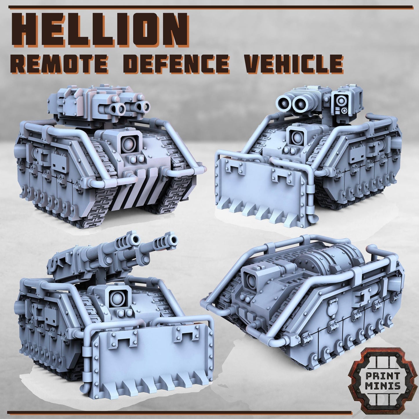 Hellion - Demolitions Vehicle and Remote Defence Vehicle - Kaledon Fortis Army, Sci-Fi Space Militia Soldiers by Print Minis