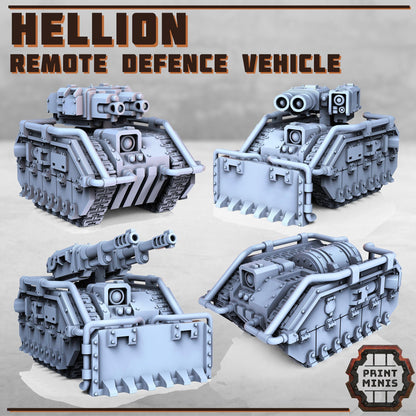 Hellion - Demolitions Vehicle and Remote Defence Vehicle - Kaledon Fortis Army, Sci-Fi Space Militia Soldiers by Print Minis