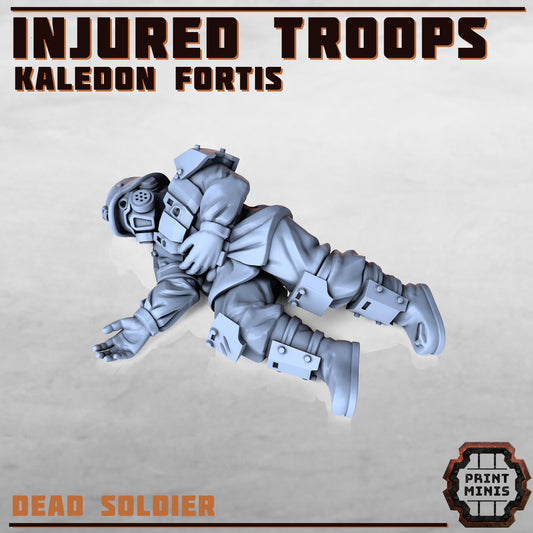 Injured Soldiers - Kaledon Fortis Army, Sci-Fi Space Militia Soldiers by Print Minis