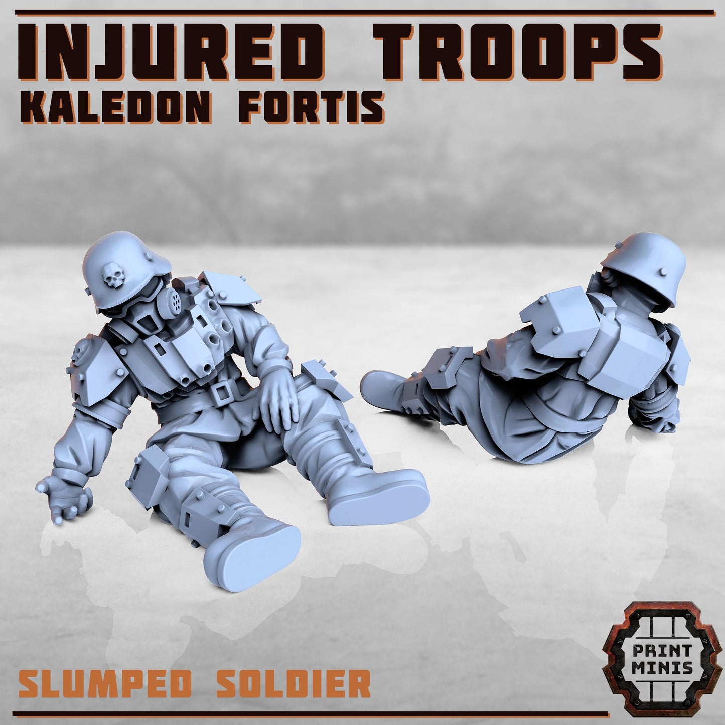 Injured Soldiers - Kaledon Fortis Army, Sci-Fi Space Militia Soldiers by Print Minis