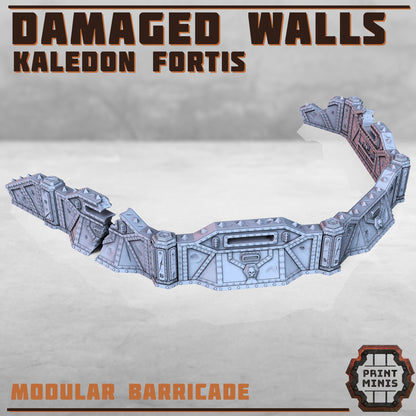 Barricade Wall Defence Line - Kaledon Fortis Army, Sci-Fi Space Militia Soldiers by Print Minis