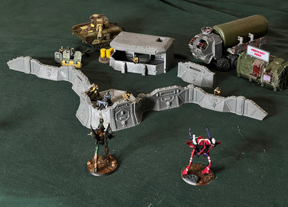 Barricade Wall Defence Line - Kaledon Fortis Army, Sci-Fi Space Militia Soldiers by Print Minis