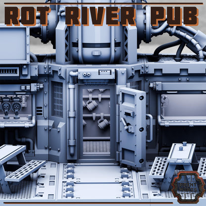 Rot River Pub - Risor District - Sci-Fi City Skirmish Wargaming Terrain by Print Minis