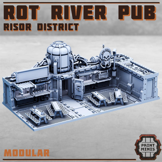 Rot River Pub - Risor District - Sci-Fi City Skirmish Wargaming Terrain by Print Minis