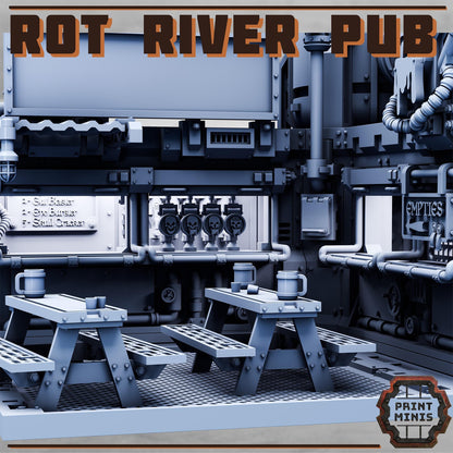 Rot River Pub - Risor District - Sci-Fi City Skirmish Wargaming Terrain by Print Minis