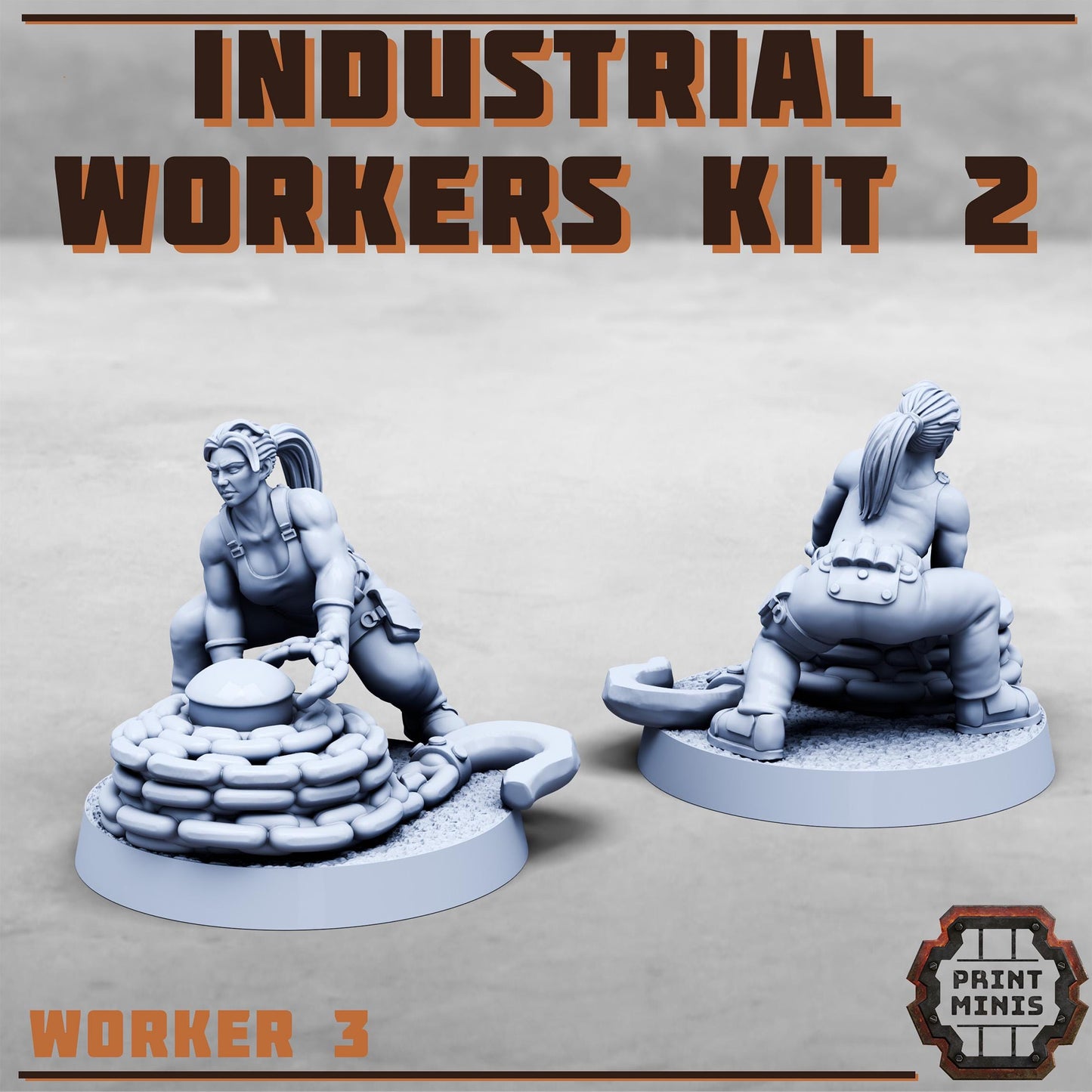 Female Industrial Workers -  Sci-Fi Grimdark Civilians by Print Minis