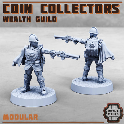Coin Collectors - Wealth Guild -  Sci-Fi Grimdark  Tax Collector Mercenaries by Print Minis