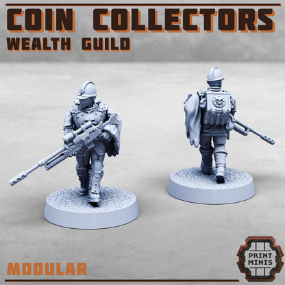Coin Collectors - Wealth Guild -  Sci-Fi Grimdark  Tax Collector Mercenaries by Print Minis