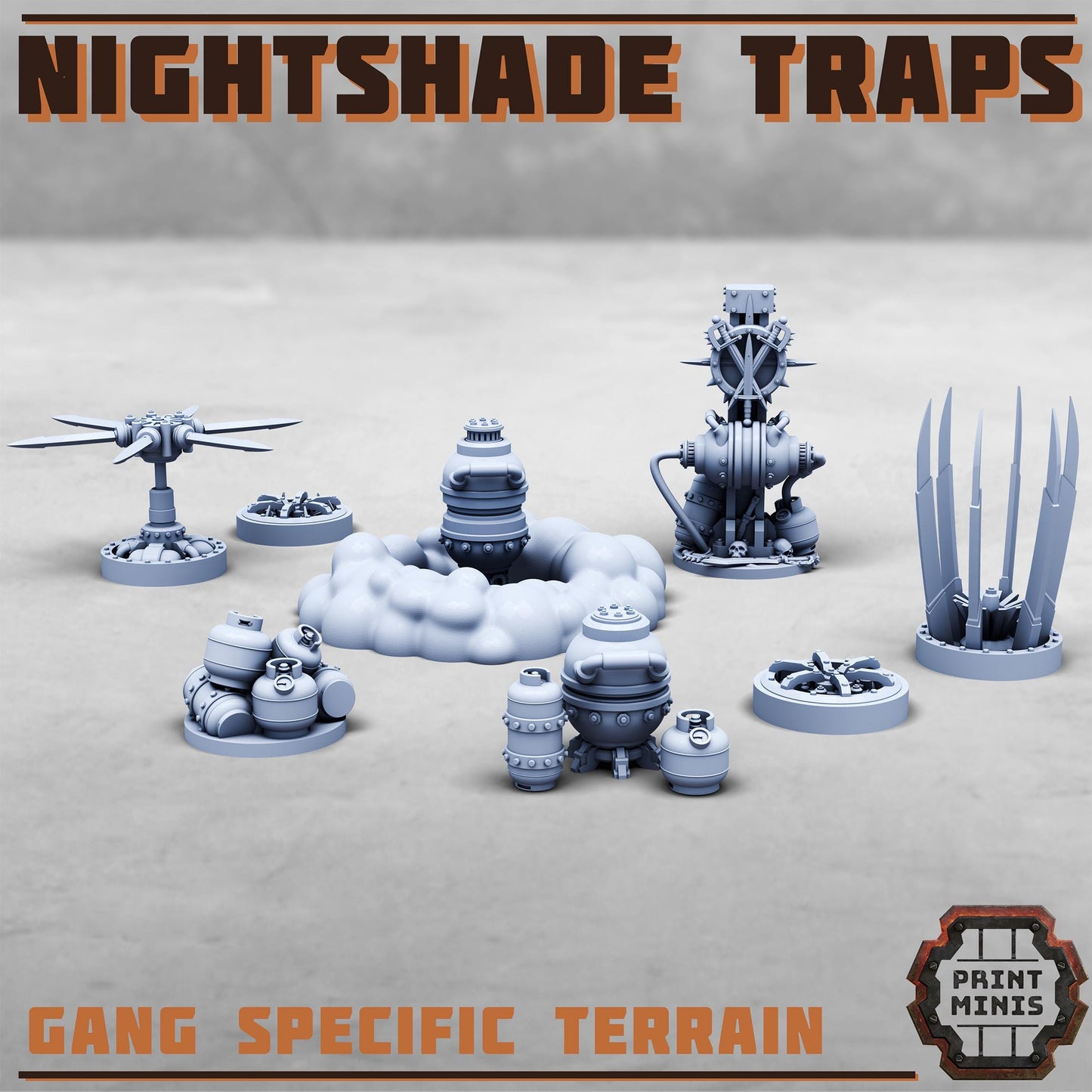 Bitter Nightshade Gang Traps -  Sci-Fi Grimdark City Skirmish Warfare Female Mercenaries by Print Minis