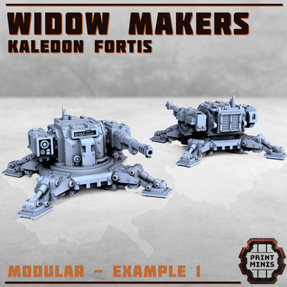 Widow Makers Sentry Guns - Kaledon Fortis Army, Sci-Fi Space Militia Soldiers by Print Minis
