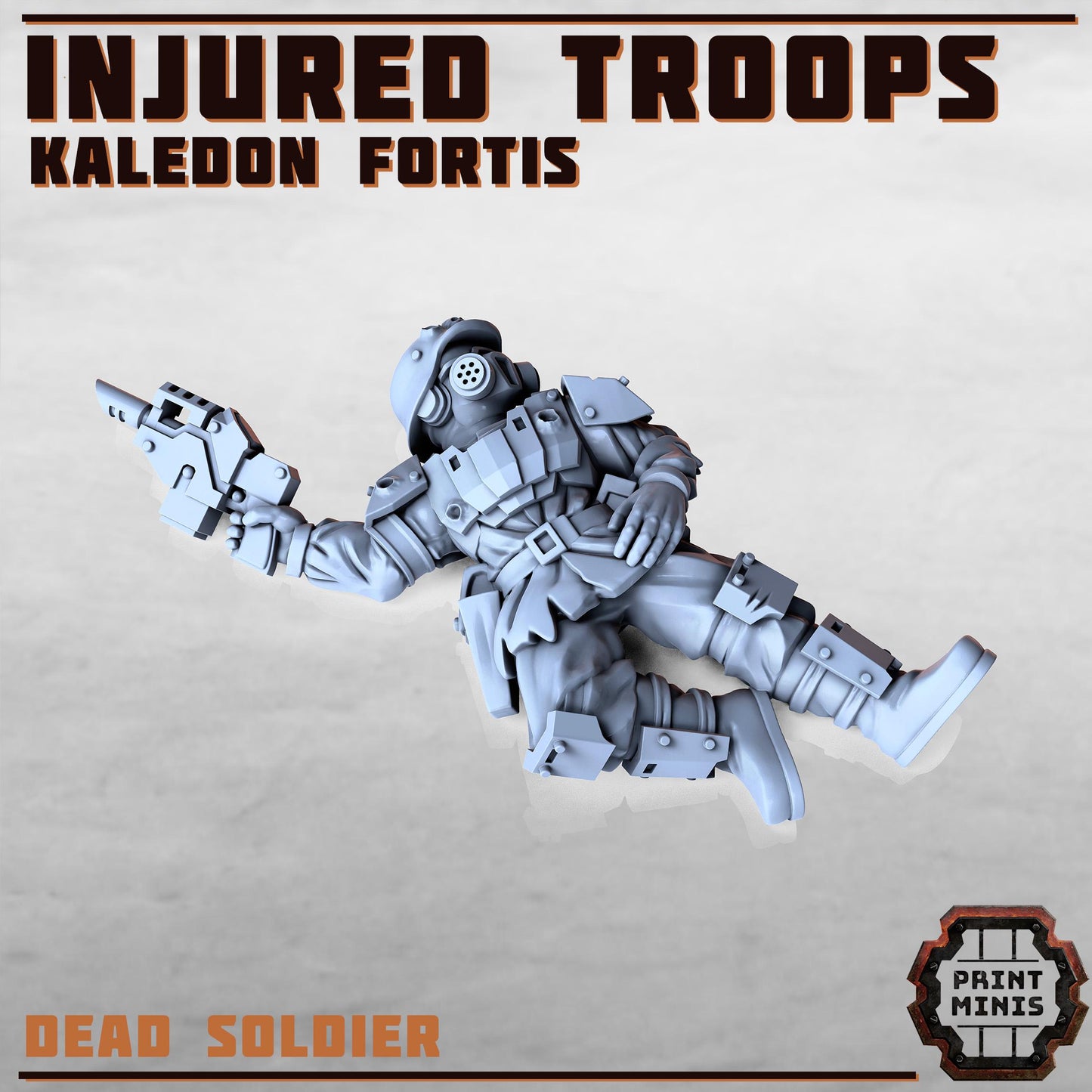 Injured Soldiers - Kaledon Fortis Army, Sci-Fi Space Militia Soldiers by Print Minis
