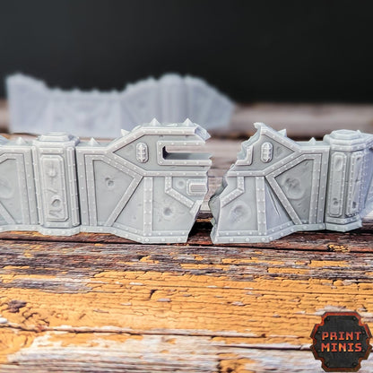 Barricade Wall Defence Line - Kaledon Fortis Army, Sci-Fi Space Militia Soldiers by Print Minis