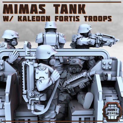 Mimas Tank - Troop Carrier & Heavy Armour - Kaledon Fortis Army, Sci-Fi Space Militia Soldiers by Print Minis