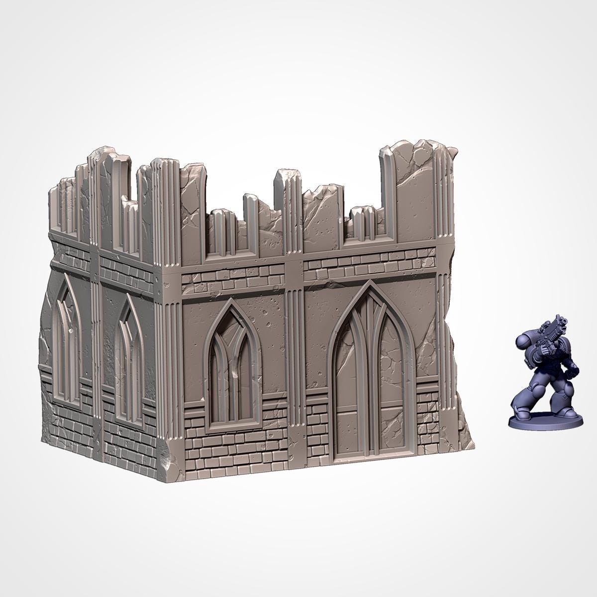 Modular CITY CLASSIC RUINS set Txarli Factory Ruined Building Terrain Cityscape Set, Perfect for Tabletop Wargames