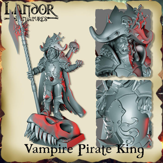 Vampire Pirate King, Modular Undead Swashbucklers by Landor Miniatures! Vampire Coast for Fantasy Wargames