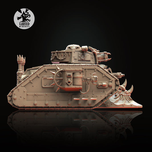 Blood Legion Light Tank, Chaos Space Marine Transport Vehicle Sculpted by Tainted Windmill for Wargames set in the Grimdark Future