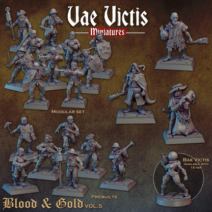 Modular Blood and Gold Mercenaries, Bits and Weapon Conversions by Vae Victis, perfect for Fantasy tabletop Wargames