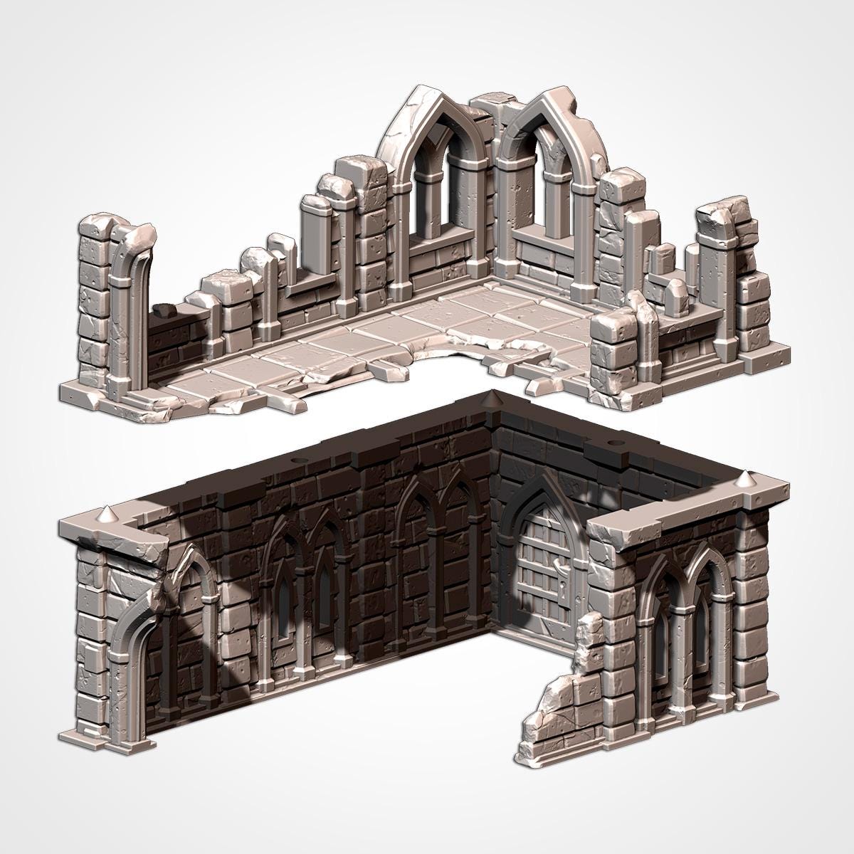 Modular MIDDLE EARTH TOWN terrain by Txarli Factory Fantasy Terrain Ruined City, Perfect for Tabletop Wargames