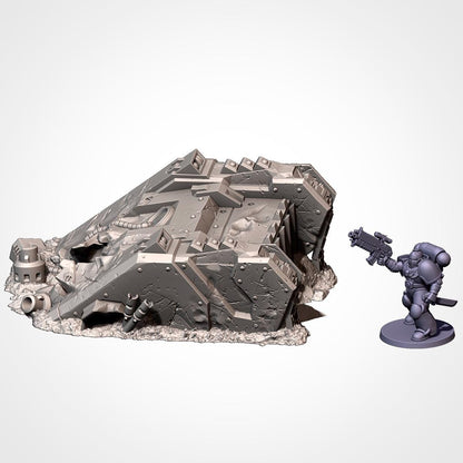 Modular CRASHED TANKS Txarli Factory Sci-Fi modular Wreckage Set, Perfect for Tabletop Wargames