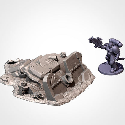 Modular CRASHED TANKS Txarli Factory Sci-Fi modular Wreckage Set, Perfect for Tabletop Wargames