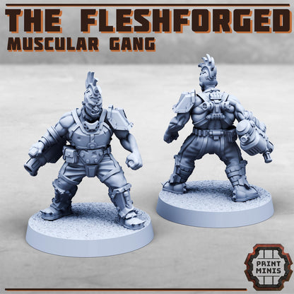 The Fleshforged - a Muscular Gang - Sci-Fi Grimdark Mercenaries by Print Minis