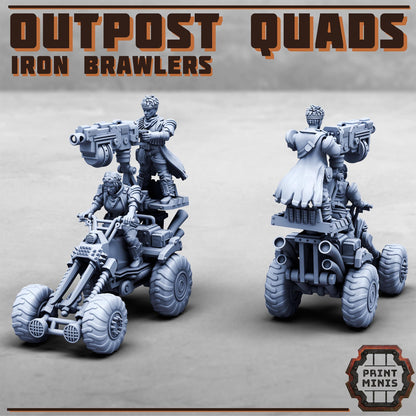 Outpost Quad Bikes -  Sci-Fi Grimdark Quad Rider Mercenaries by Print Minis