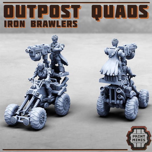 Outpost Quad Bikes -  Sci-Fi Grimdark Quad Rider Mercenaries by Print Minis