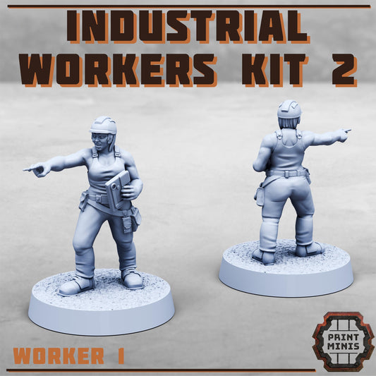 Industrial Workers -  Sci-Fi Grimdark Civilians by Print Minis