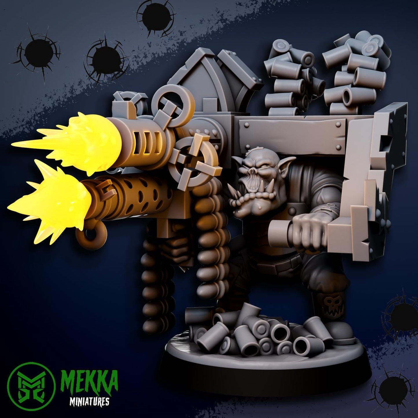 Orc Lootaz, Space-Faring Orkish Menace Sculpted by Mekka Miniatures, Grimdark Compatible, Sci-Fi Wargame Scale