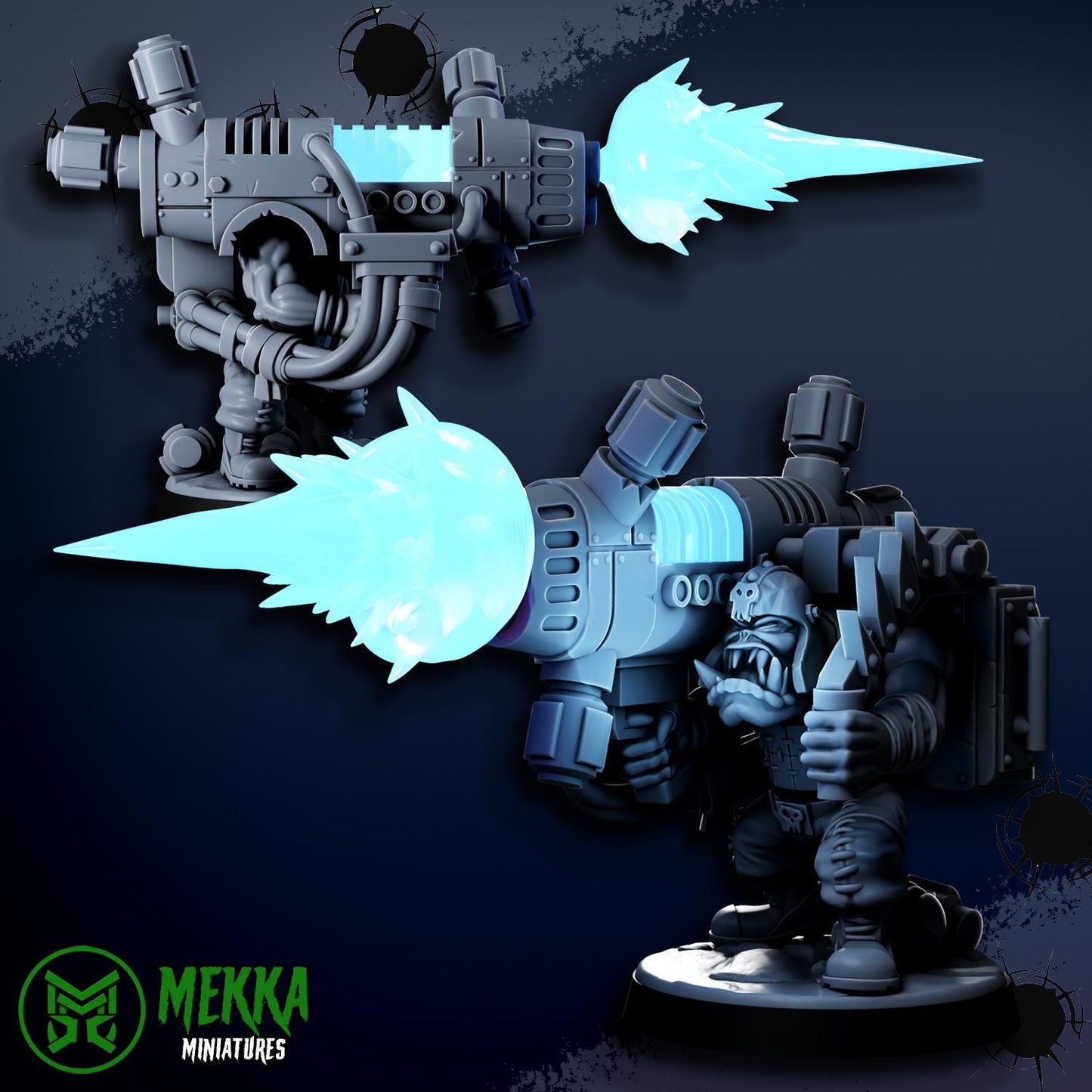 Orc Lootaz, Space-Faring Orkish Menace Sculpted by Mekka Miniatures, Grimdark Compatible, Sci-Fi Wargame Scale