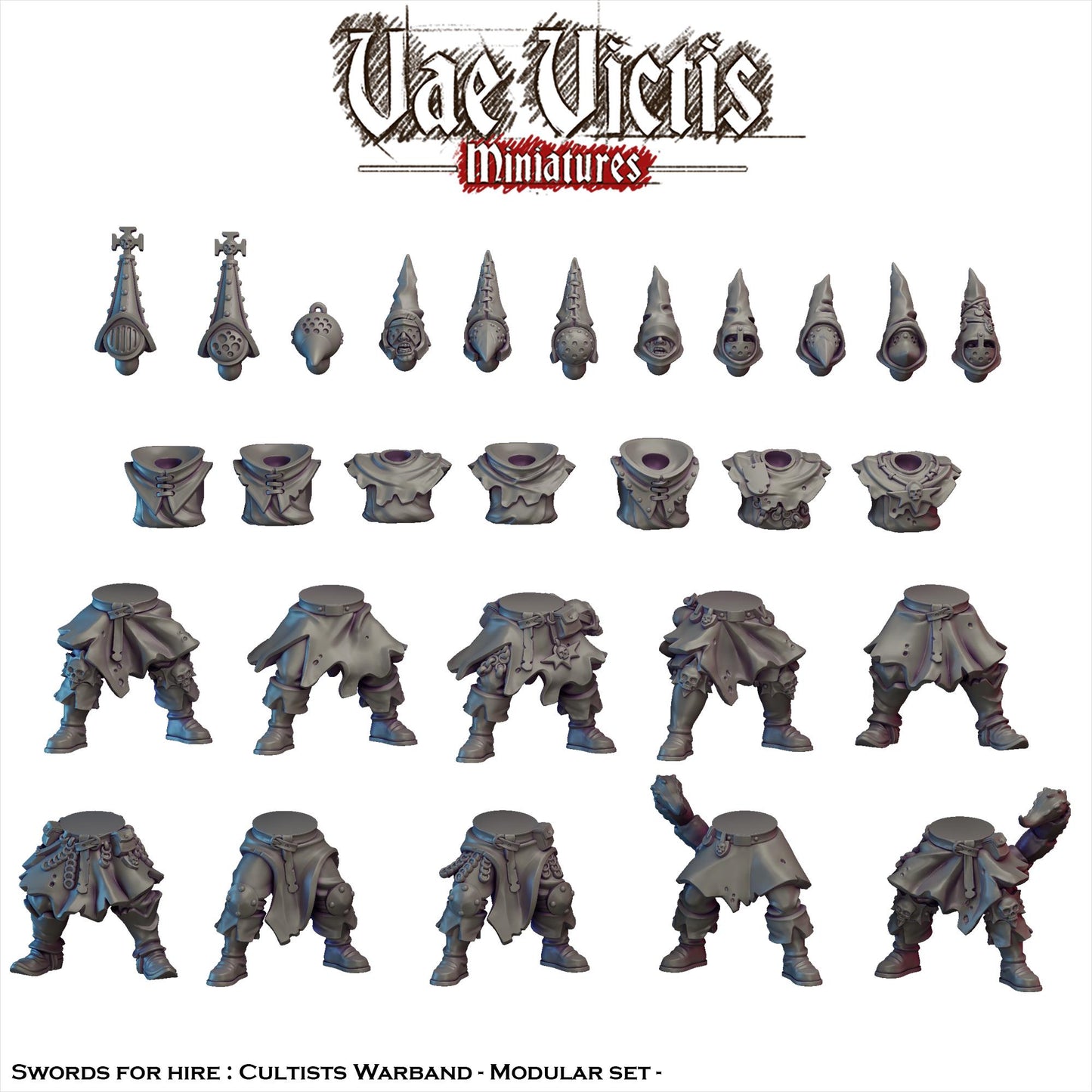 Ruined City Cultists,Fantasy Miniatures by Vae Victis, perfect for Fantasy Wargames and RPGs