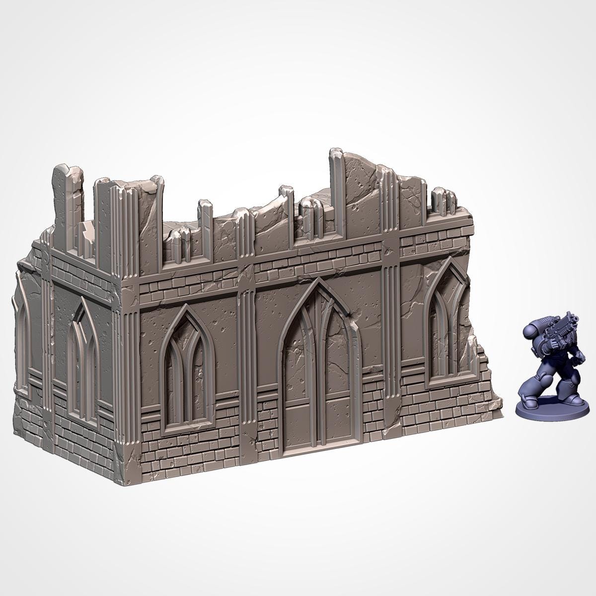 Modular CITY CLASSIC RUINS set Txarli Factory Ruined Building Terrain Cityscape Set, Perfect for Tabletop Wargames