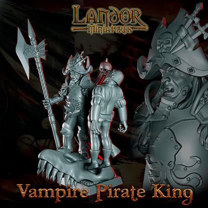 Vampire Pirate King, Modular Undead Swashbucklers by Landor Miniatures! Vampire Coast for Fantasy Wargames