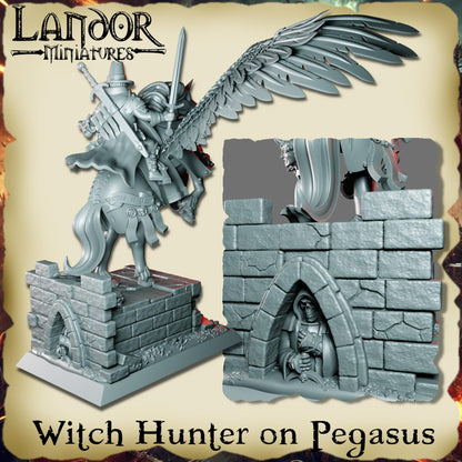 Witch Hunter on Pegasus, Modular Imperial miniatures by Landor Miniatures!