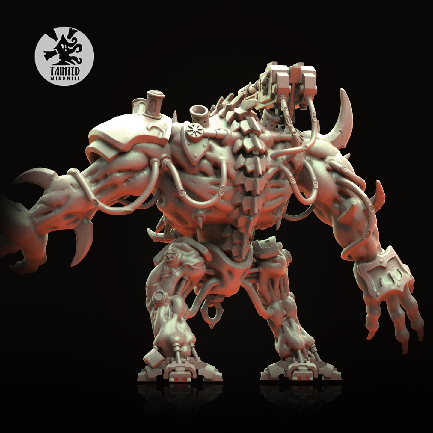 Hell Sarcophagus Walker, Chaotic Daemonic Monopose Miniature Sculpted by Tainted Windmill for Wargames set in the Grimdark Future