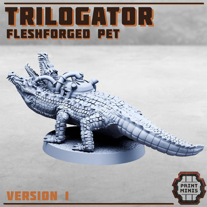 Trilogator - Fleshforged Gang Pet -  Sci-Fi Grimdark Gang Pet by Print Minis