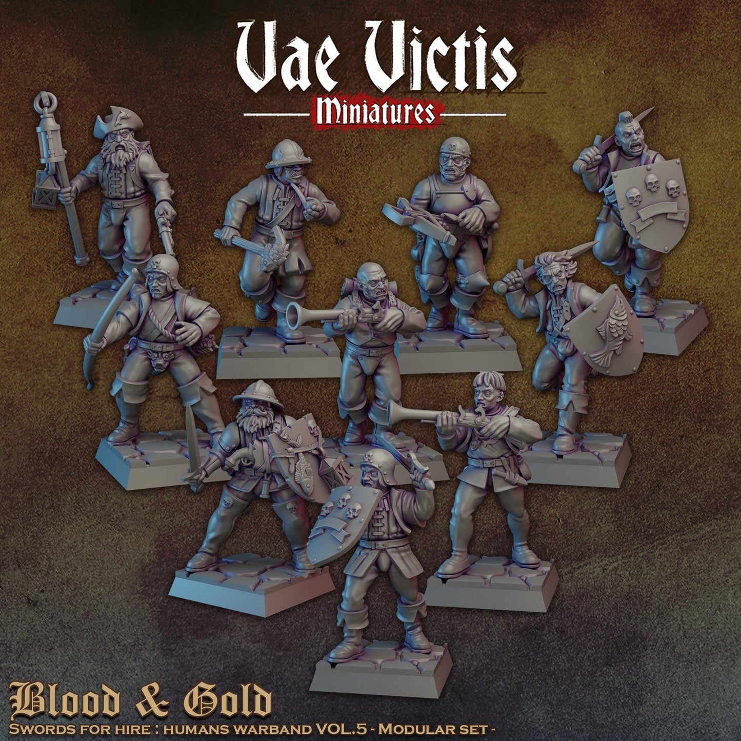 Modular Blood and Gold Mercenaries, Bits and Weapon Conversions by Vae Victis, perfect for Fantasy tabletop Wargames
