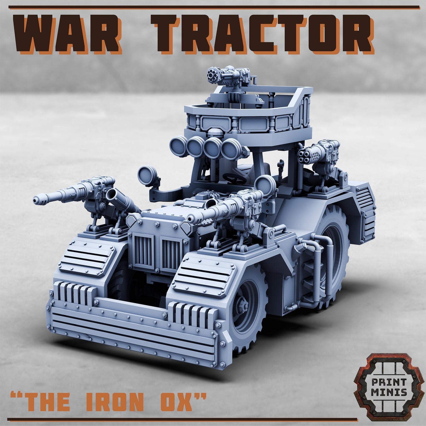 The War Tractor - Repurposed Industrial War Machine - Sci-Fi Space Industrial Vehicle by Print Minis