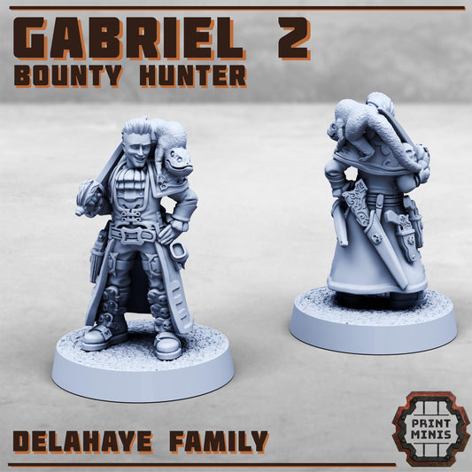 Jacquette and Gabriel - Bounty Hunters -  Sci-Fi Grimdark Mercenaries by Print Minis