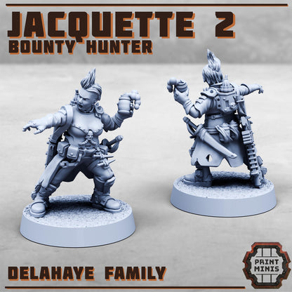 Jacquette and Gabriel - Bounty Hunters -  Sci-Fi Grimdark Mercenaries by Print Minis