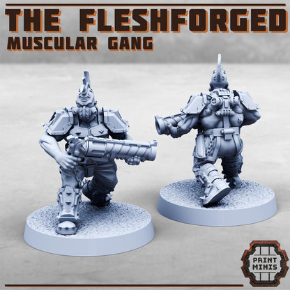 The Fleshforged - a Muscular Gang - Sci-Fi Grimdark Mercenaries by Print Minis