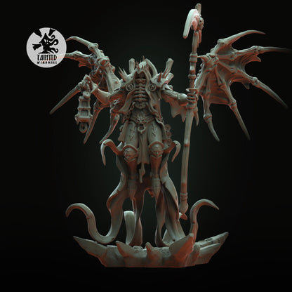 Bubonic Prince Lord, Chaotic Daemonic Monopose Miniatures Sculpted by Tainted Windmill for Wargames set in the Grimdark Future