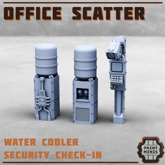 Office Scatter - Retro-Futuristic Office Terrain - Sci-Fi Grimdark Civilians by Print Minis