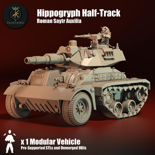 Hippogryph Half-Track, Modular Sci-Fi Vehicle by ThatEvilOne, Sci-Fi Wargames Proxy, Imperial heretic Auxillia Super Heavy Tank