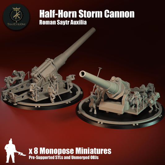 Saytr Half-Horn Storm Cannon, Semi-modular Sci-Fi warriors by ThatEvilOne, Sci-fi Wargames Roman-inspired Bestial chaos army