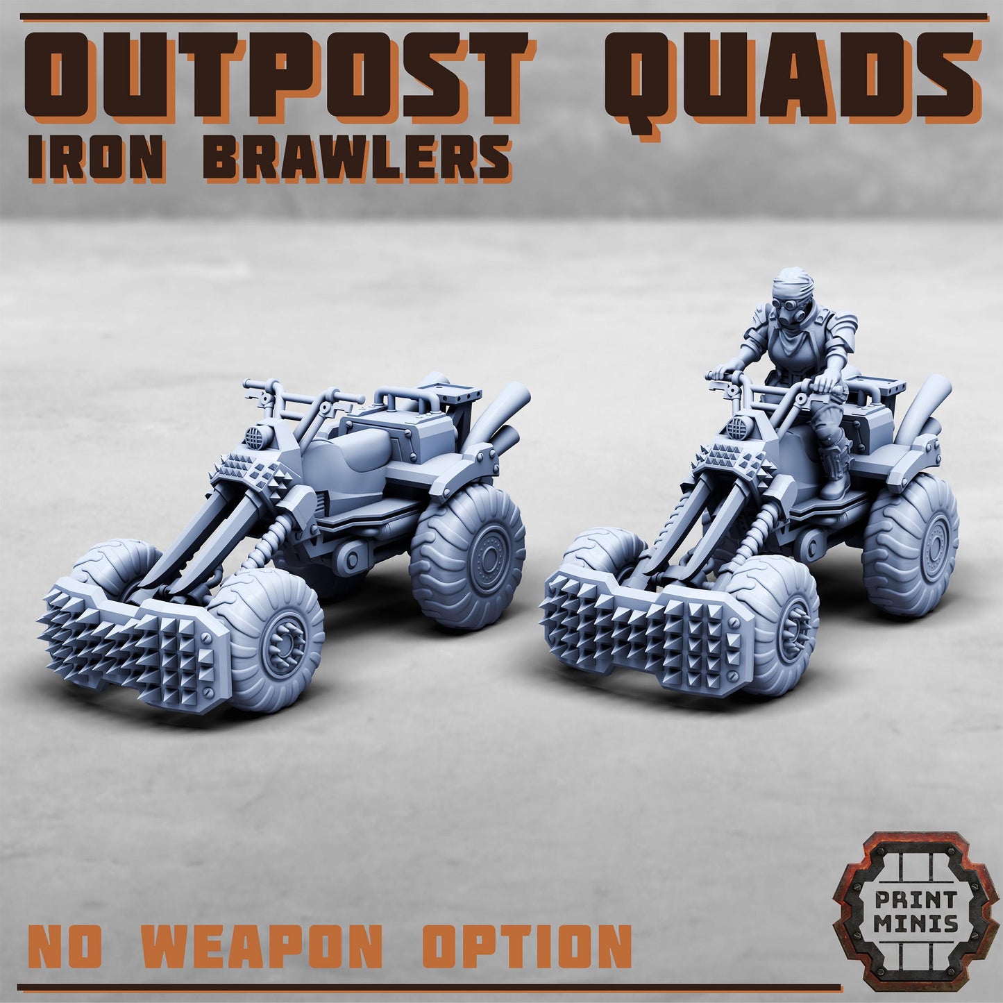 Outpost Quad Bikes -  Sci-Fi Grimdark Quad Rider Mercenaries by Print Minis