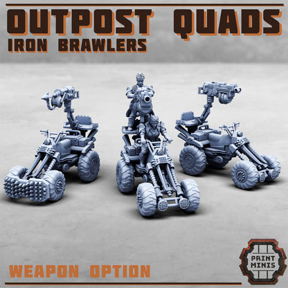 Outpost Quad Bikes -  Sci-Fi Grimdark Quad Rider Mercenaries by Print Minis